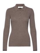 Rosemunde Long Sleeve Knit Polo Brun