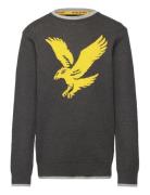 Lyle & Scott Eagle Intarsia Jumper Grå