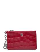 Lauren Ralph Lauren Croc-Embossed Leather Zip Card Case Röd