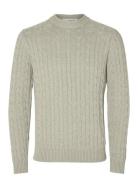 Selected Homme Slhryan Structure Crew Neck W Grå