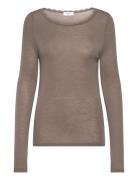 Rosemunde Rwsamber Ls Boatneck W. Lace Beige