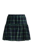 Ralph Lauren Kids Plaid Tiered Corduroy Skirt Marinblå