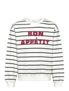 Mango Message Striped Sweatshirt Vit