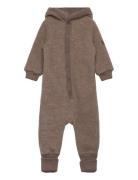 Mikk-line Wool Baby Suit W. Hood Brun