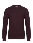 Jack & J S Jjotto Knit Crew Neck Ln Burgundy