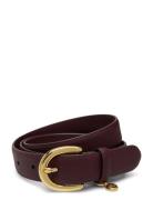 Lauren Ralph Lauren Crosshatch Leather-Charm Classc-Drc Burgundy