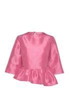 Stella Nova Crispy Peplum Blouse Rosa