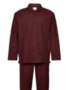 Calvin Klein L/S Button Down Pant Set Burgundy