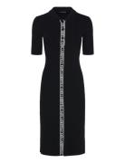 Karl Lagerfeld Sslv Logo Knit Dress Svart