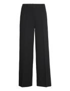 Mango Wideleg Pleated Trousers Svart