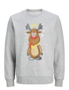 Jack & J S Jjxmas Jolly Sweat Crew Neck Grå