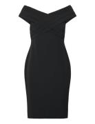 Lauren Ralph Lauren Crepe Off-The-Shoulder Cocktail Dress Svart