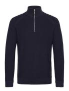 Tom Tailor Structured Knit Troyer Marinblå