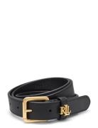 Lauren Ralph Lauren Logo-Keeper Leather Belt Svart