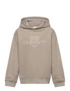 GANT Relaxed Contrast Shield Hoodie Beige