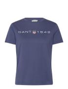 GANT Reg Printed Graphic T-Shirt Blå