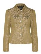 Scotch & Soda Jacquard Fitted Trucker Blazer Khaki Green