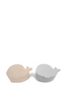 Filibabba Set Of 2 Silic Mini Snackboxes - Christian The Whale - Pearl...