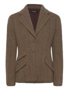 Lauren Ralph Lauren Wool-Blend Herringb Tweed Blazer Brun