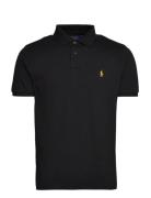 Polo Ralph Lauren Custom Slim Plaid-Trim Mesh Polo Shirt Svart