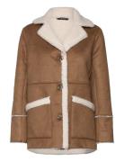 Lauren Ralph Lauren Faux-Shearling & Faux-Suede Coat Brun