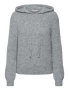 Object Objmilu Ls Re Knit Hoodie Noos Grå