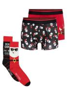 ONLY & SONS Onsxmas Box 4-Pack 2 Socks & 2 Boxers Röd