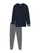 Schiesser Long Pyjamas Midnight Blue - Casual Essentials Marinblå