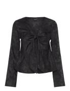 Gina Tricot Twisted Blouse Svart