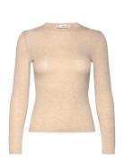 Mango Round-Neck Long-Sleeved T-Shirt Beige