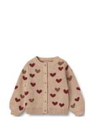 Wheat Jacquard Cardigan Hearts Beige