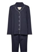 GANT Satin Stripe Pajama Set Gb Marinblå