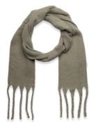 Lindex Scarf Big Fringe Skinny Khaki Green