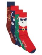 ONLY & SONS Onsxmas Socks 4Pack Calendar Box Röd