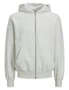 Jack & J S Jjeurban Edge Sweat Zip Hood Noos Grå