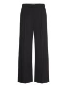 Mango Wideleg Pleated Trousers Svart