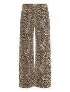 Mango High-Waisted Straight-Fit Jeans With Leopard Print Brun