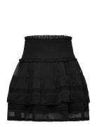 Lindex Skirt Flounce With Lace Svart