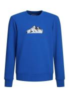 Jack & J S Jcomountain Logo Sweat Crew Neck Sn Jnr Blå