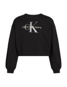 Calvin Klein Glitter Monologo Cn Sweatshirt Svart