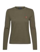 Polo Ralph Lauren Long-Sleeve Jersey Crewneck Tee Khaki Green