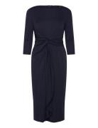 Lauren Ralph Lauren Twist-Front Stretch Jersey Midi Dress Marinblå