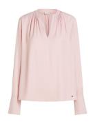 Tommy Hilfiger Soft Vis V Neck Ls Blouse Rosa