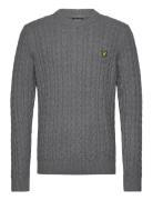 Lyle & Scott Cable Crew Neck Jumper Grå