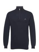 GANT Cotton Pique Half Zip Marinblå