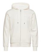 GANT Reg Tonal Shield Full Zip Hoodie Kräm