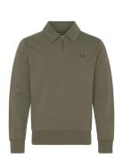 Fred Perry Z/N Collar Sweatshirt Grön