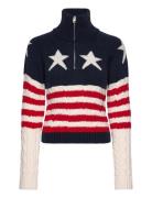 Tommy Jeans Tjw 1/4 Zip Rwb Star Sweater Ext Marinblå