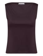 Weekday Boatneck Sleeveless Top Burgundy