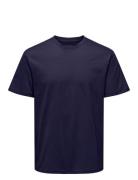 ONLY & SONS Onsmax Life Ss Stitch Tee Noos Marinblå